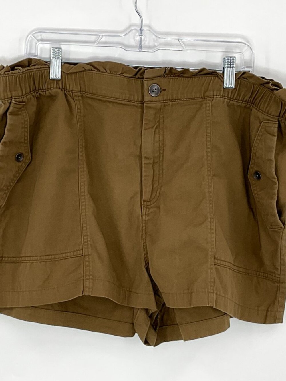 Old Navy Women Brown 100% Cotton Paper-bag Shorts